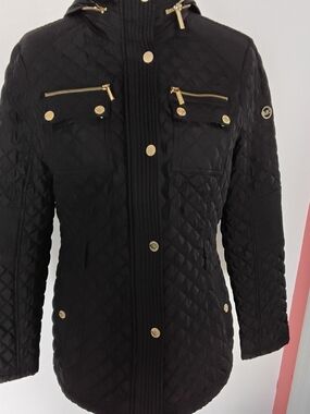 NWOT! Michael Kors Black Quilted Puffer Jacket with Gold Hardware